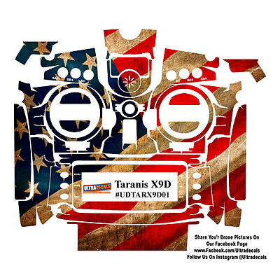 Ultradecal Frsky Taranis X9D X9D+ Plus Skin Wrap Decal American USA Flag