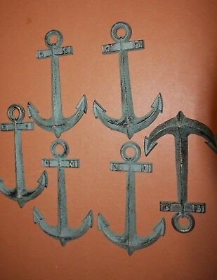 (6), Anchor Gift Set of 6 Cast Iron Anchor Wall Plaques, 7 1/2