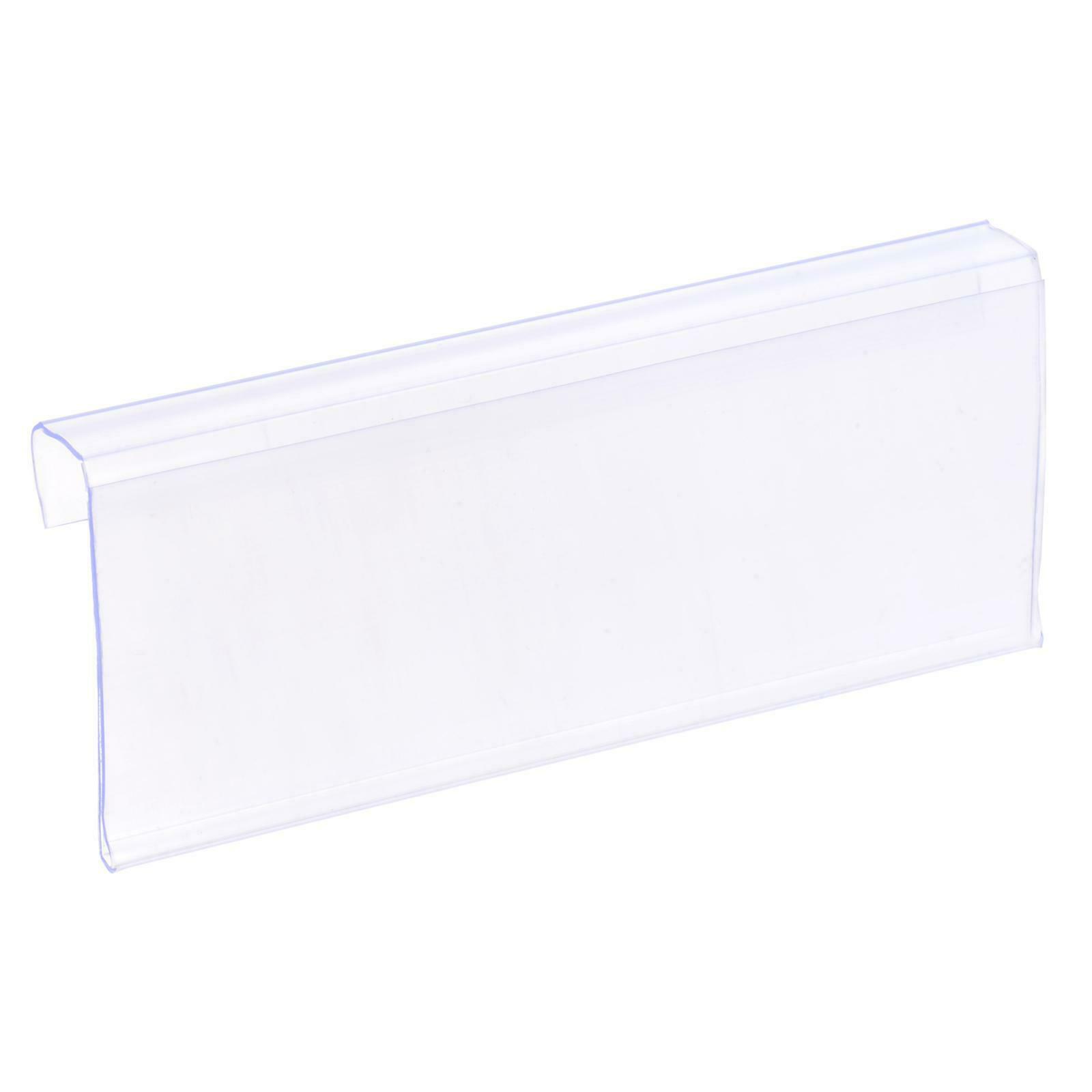 Label Holder L Shape 100x40mm Clear Plastic For Wire Shelf, Pack Of 30