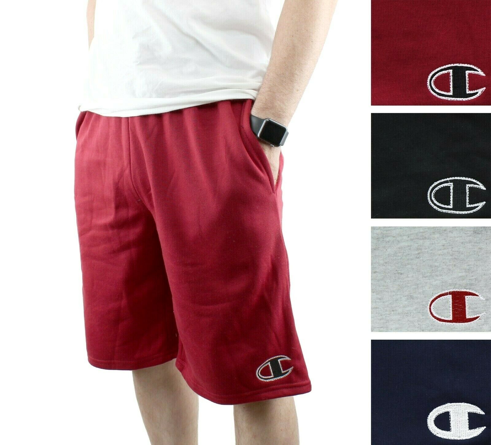Champion Men's Graphic Powerblend Shorts Applique Logo Fleece Short Gf38hy07972