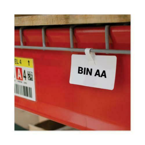 C-Line Products 87411 Wire Rack Shelf Tag, Side Load, 3.5 X 1.5, White, 10/pack