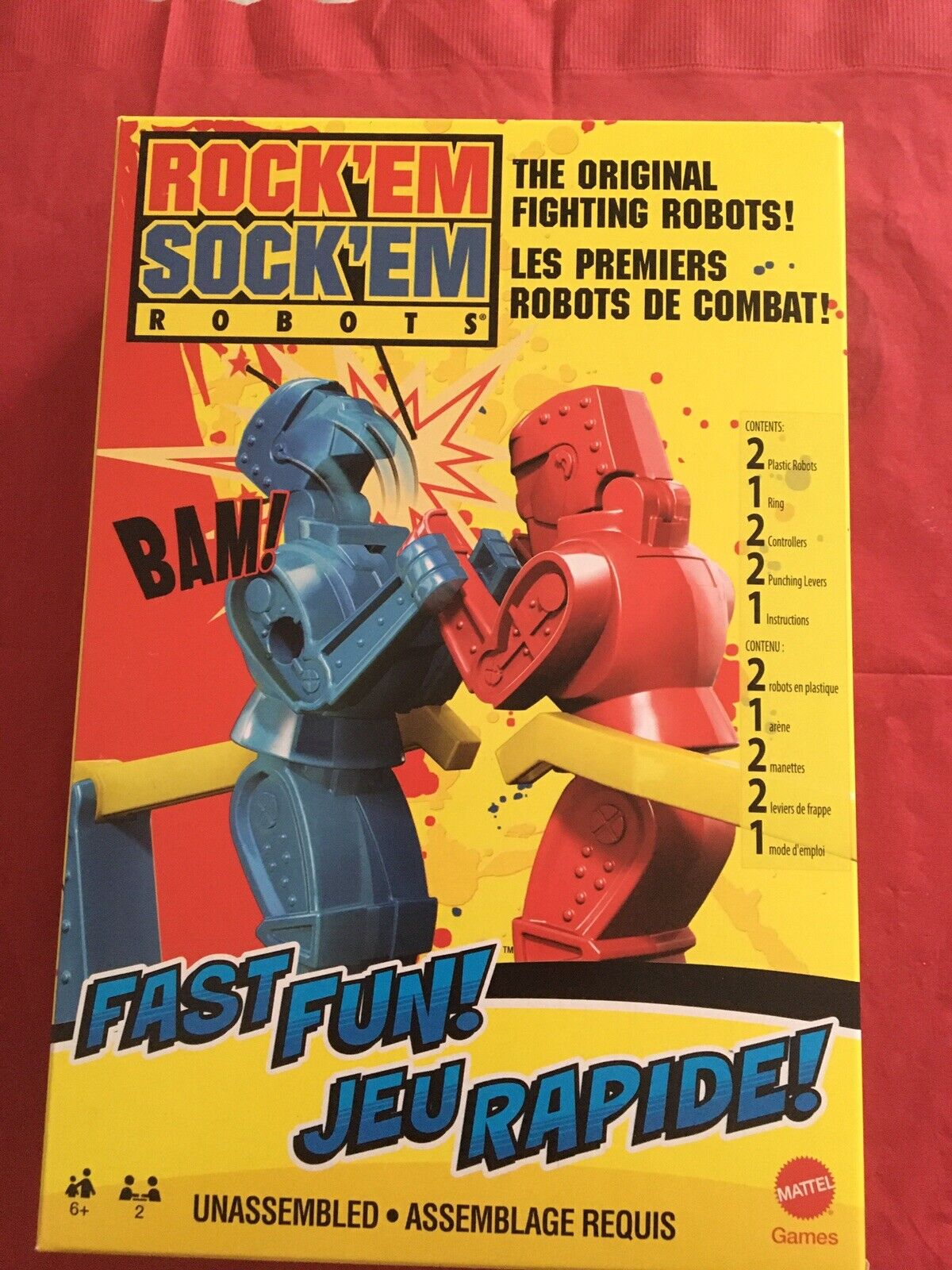 Rockem Sockem Fighting Robots Game Mattel Classic Toy, Mini. Free Shipping!!