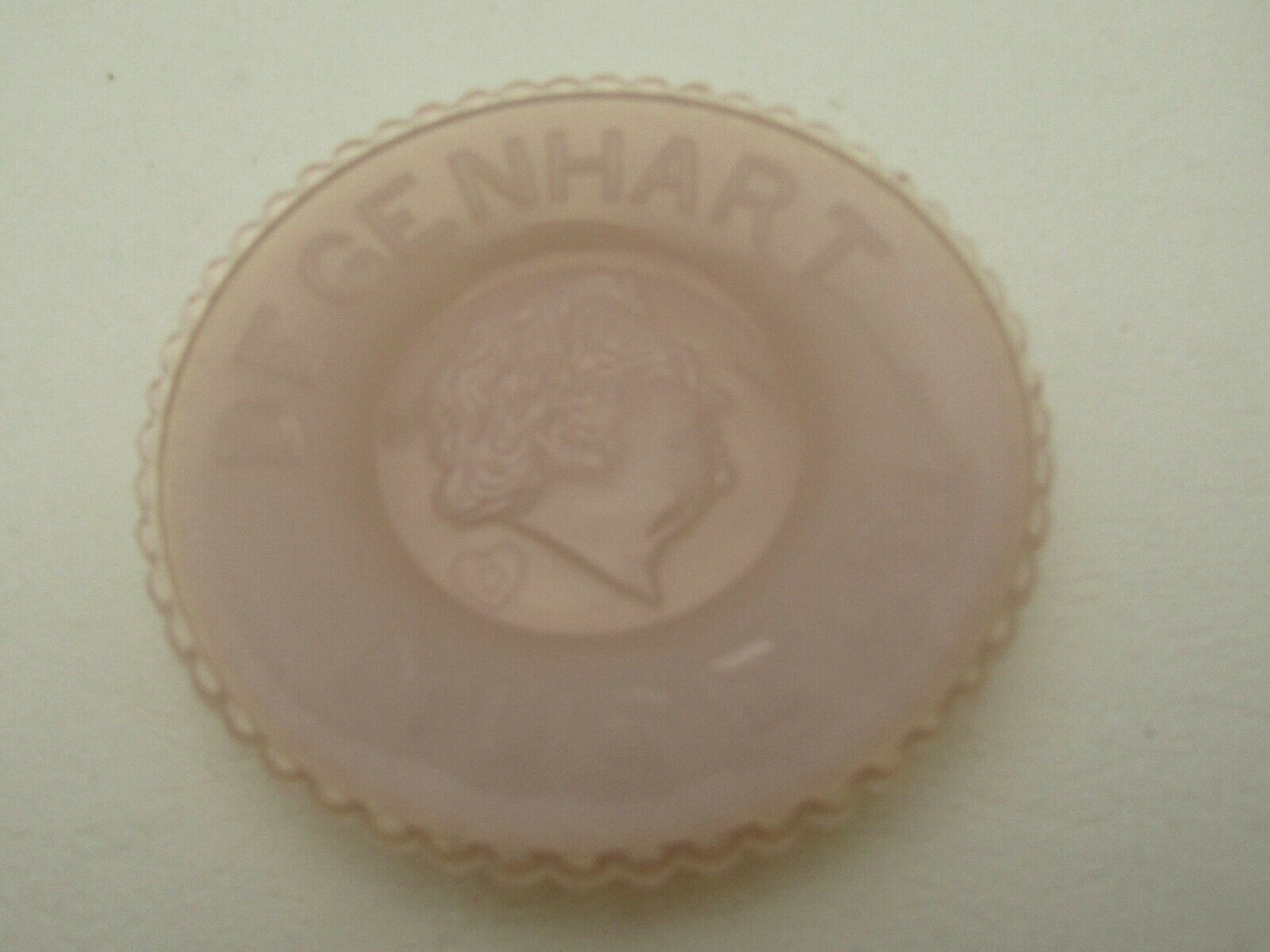 Degenhart Museum Glass Pink Peach Blo Mrs. Elizabeth D. Commemorative Cup Plate
