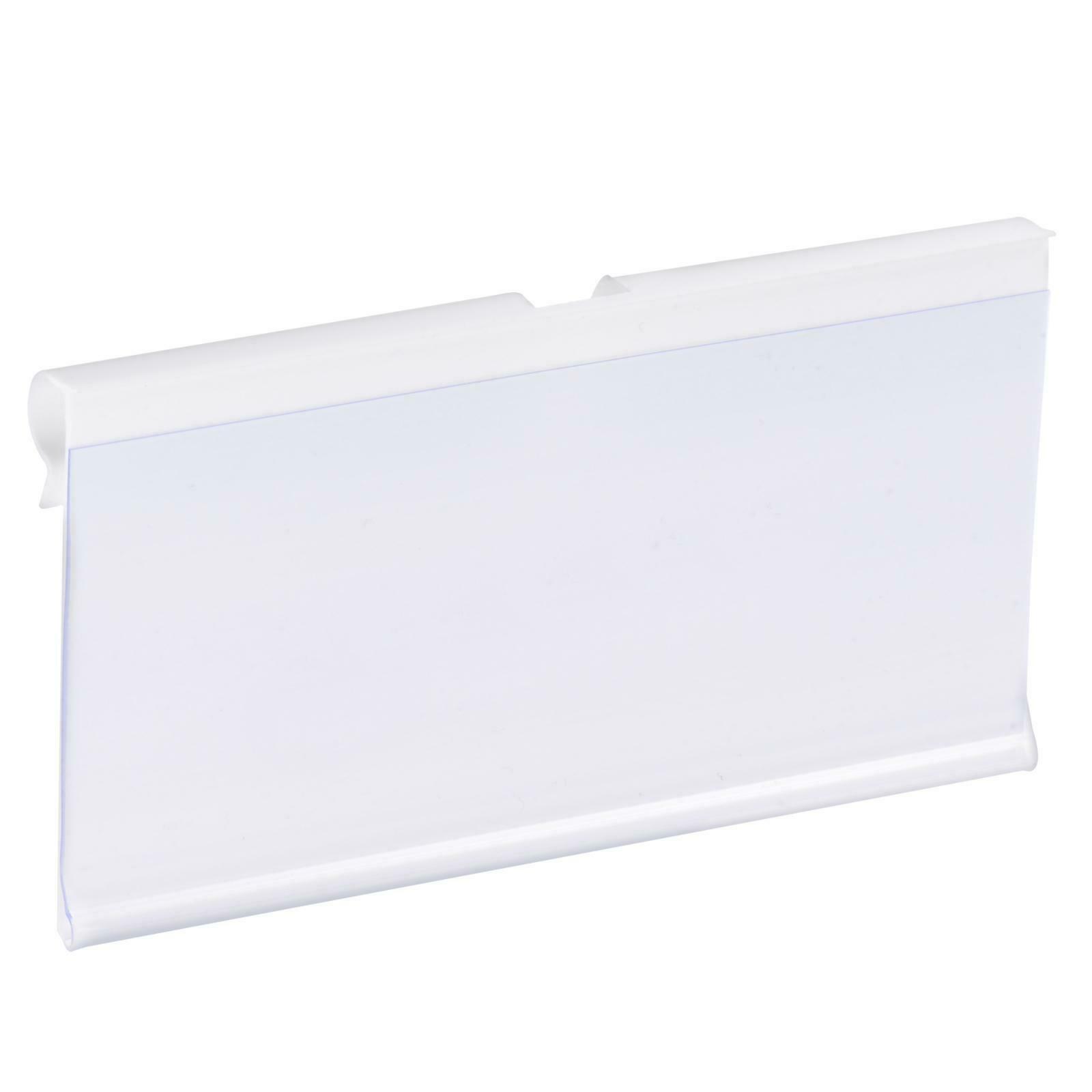 Label Holder 80x40mm Clear White Plastic For Wire Shelf, Pack Of 30