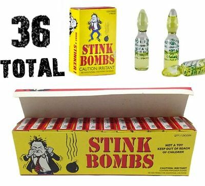 (36) Stink Bombs - Stinky Glass Gag Prank Fart Joke (1 case of 36)