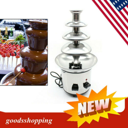 4 Tiers Commercial Stainless Steel Chocolate Fondue Fountain Equipment Machine