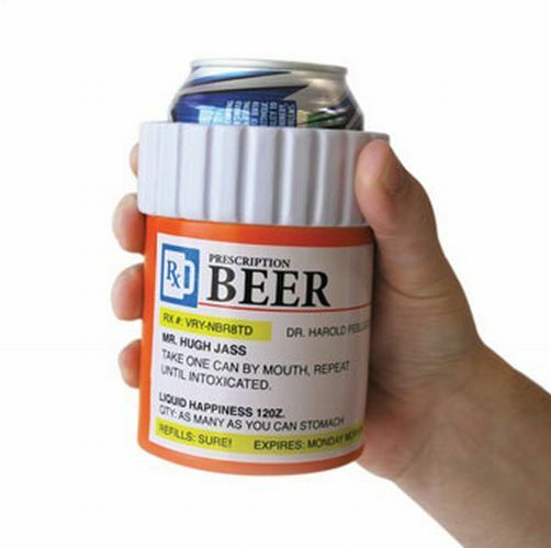 Prescription Koozie Beer Can Bottle - Insulated Foam Pill Cooler Bottle Holder