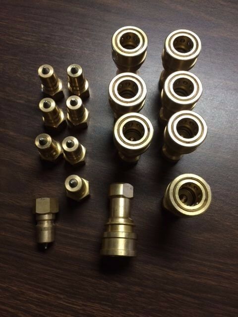 8 Sets Of Carpet Cleaning 1/4" Brass Quick Coupler Disconnect For Solution Hoses