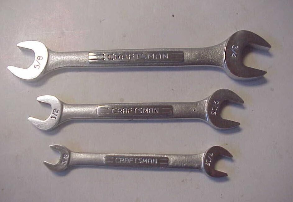 3 =Craftsman= VV Open End Wrenches 3/4 - 5/8, 9/16 -1/2, 7/16 - 3/8 - EXCELLENT