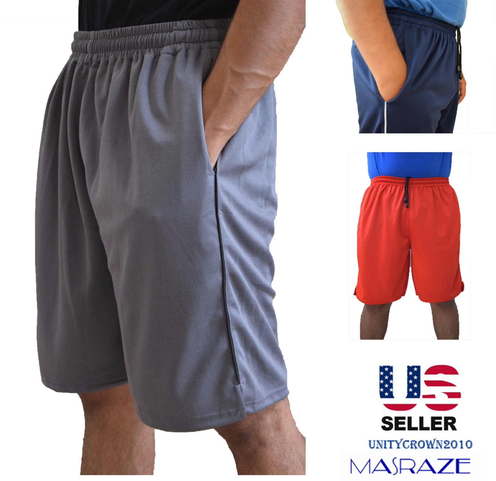 Adition New Mens Basketball Shorts Gym Fitness Workout Athletic  Pockets M-xl