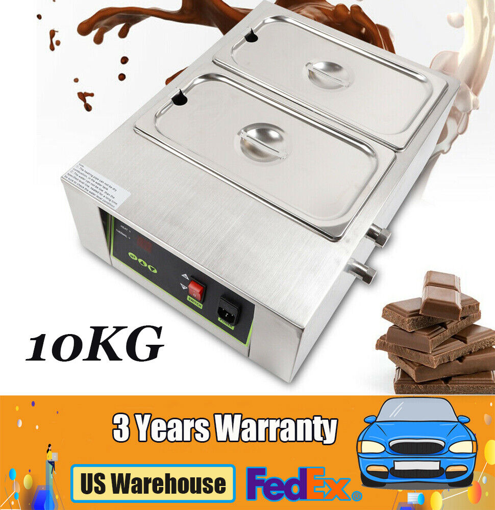 Commercial Electric Chocolate Heater Chocolate Warmer Tempering Machine 2 Pots