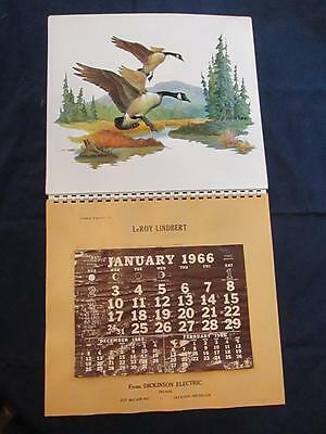 Vintage 1966 Fred Sweney 3-d Canada Geese Advertising Wall Calendar - Jackson Mi